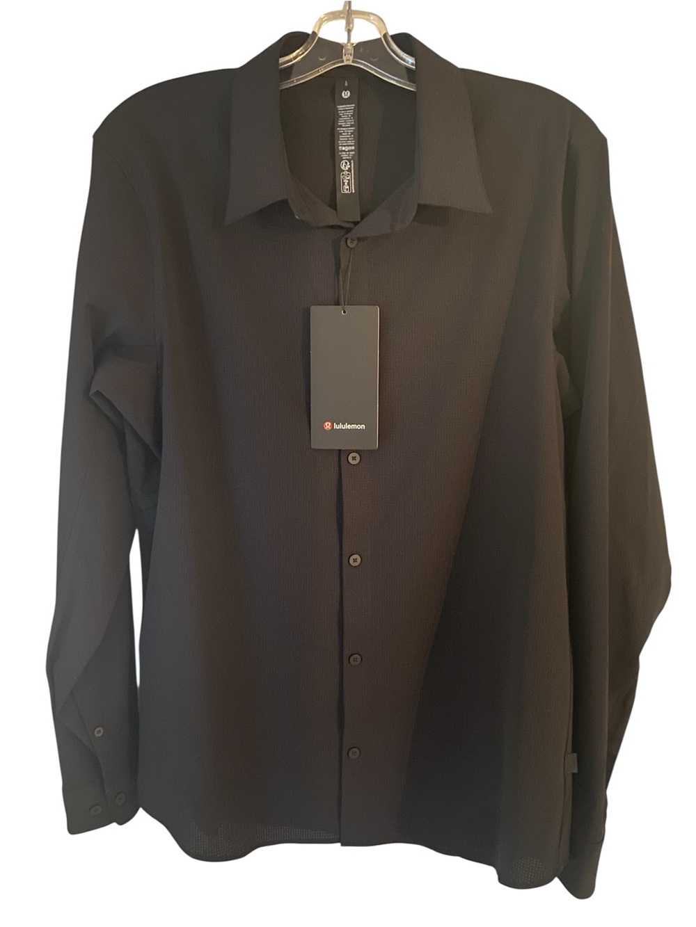 Lululemon Airing Easy Long Sleeve Button-Up Shirt Black Men’s Large NWT